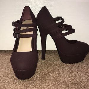Plum high heels